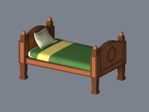 low-poly bed Modelo 3D