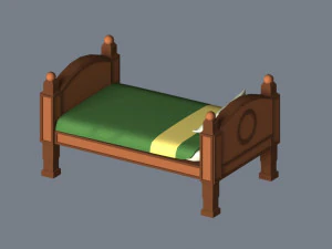 low-poly bed 3D Model