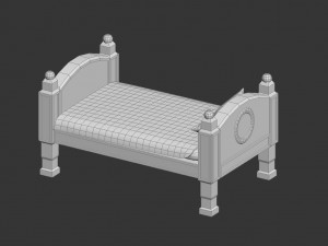 low-poly bed Modelo 3D