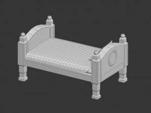 low-poly bed 3D Model