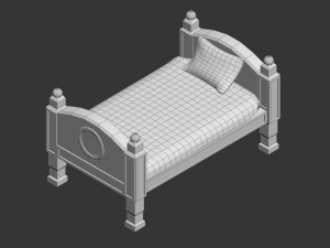low-poly bed Modelo 3D