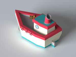 low-poly ship 3D मॉडल
