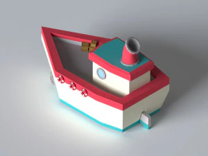 low-poly ship 3D Model