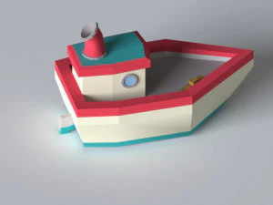 low-poly ship 3D Model