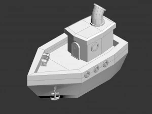 low-poly ship 3D Model