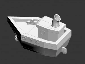 low-poly ship 3D Model