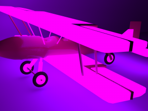 neon plane Modelo 3D