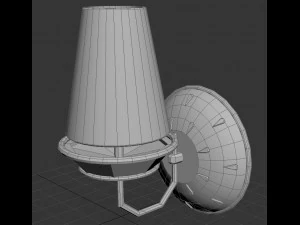 low-poly wall lamp 3D Model