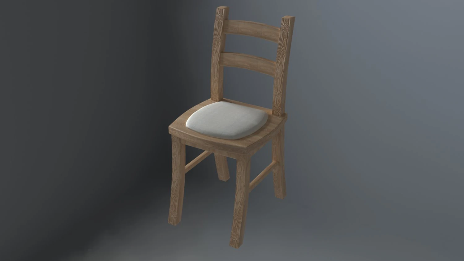 low-poly wooden chair 3D Model .c4d .max .obj .3ds .fbx .stl .blend 