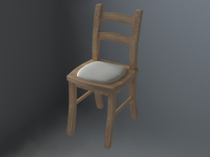 low-poly wooden chair 3D Модель