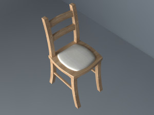 low-poly wooden chair 3D Model
