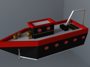 low-poly ship 3D Model