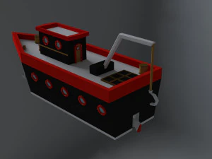 low-poly ship 3D Model
