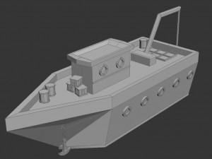low-poly ship Model 3D