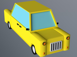 low-poly old car Model 3D