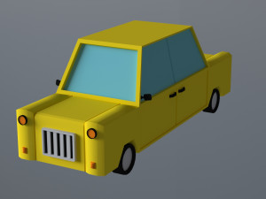 low-poly old car Model 3D