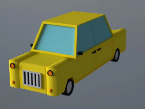 low-poly old car 3D Model
