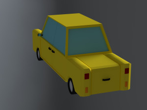 low-poly old car Model 3D