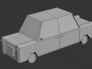 low-poly old car Model 3D