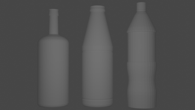 bottles 3D Model .c4d .max .obj .3ds .fbx .stl .blend 