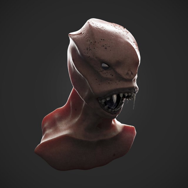 monster head 3D 모델 .c4d .max .obj .3ds .fbx .stl .blend 