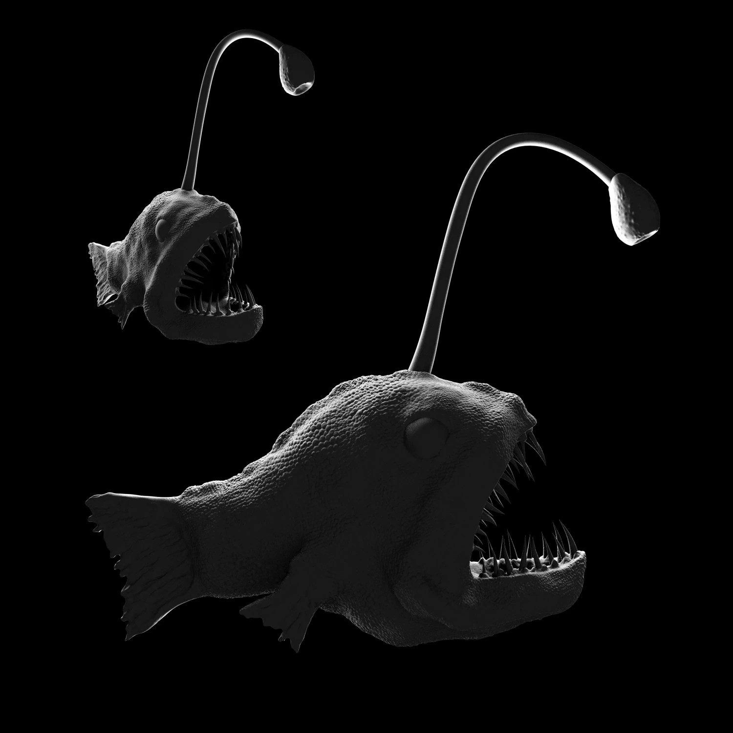 scary fish 3D Model .c4d .max .obj .3ds .fbx .stl .blend 