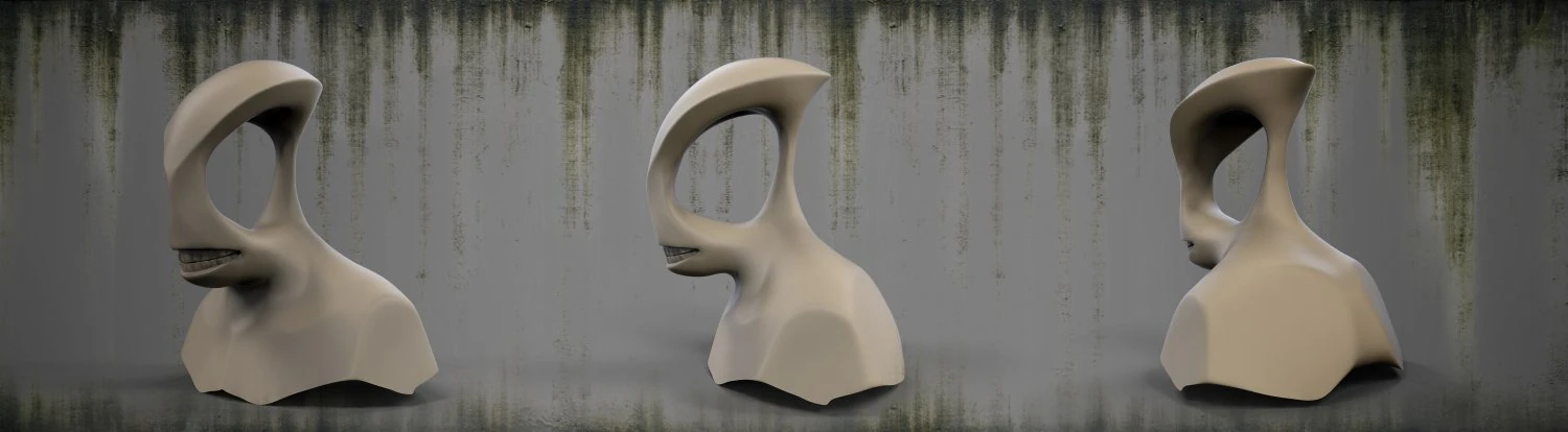 weird monster head 3D Model .c4d .max .obj .3ds .fbx .stl .blend 
