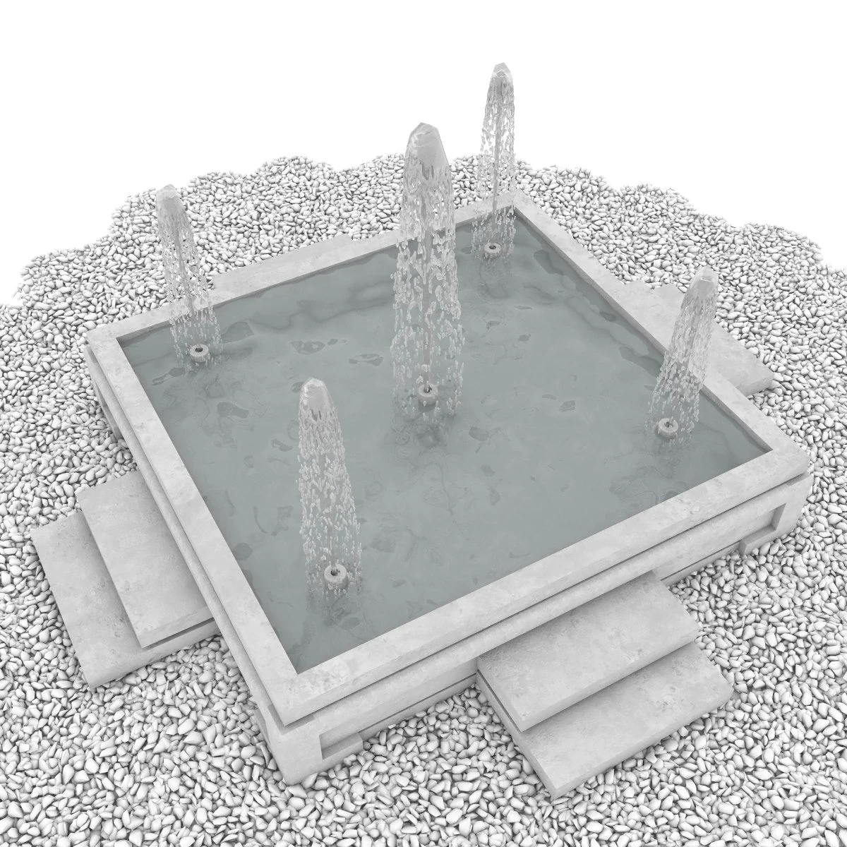 fountain 3D Model .c4d .max .obj .3ds .fbx .stl .blend 