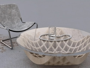 modern chair and table Modelo 3D