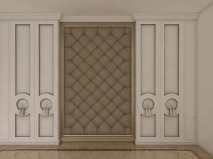 classic bed background decoration 3D Model