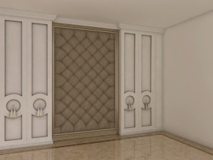 classic bed background decoration Modello 3D