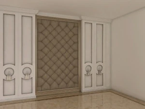classic bed background decoration 3D Model