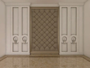 classic bed background decoration 3D Model