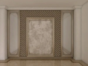 classic bed background decoration 3D Model