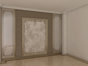 classic bed background decoration Modello 3D