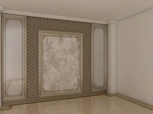 classic bed background decoration 3D Model