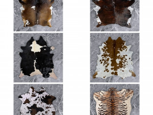 13 animal skin carpets Modelo 3D