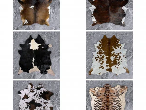 13 animal skin carpets 3D Model