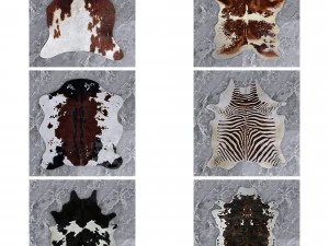 13 animal skin carpets 3D Model