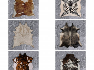 13 animal skin carpets Modèle 3D