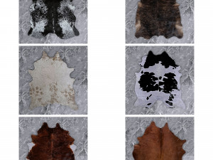 13 animal skin carpets Modèle 3D
