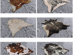 13 animal skin carpets Modèle 3D