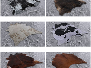 13 animal skin carpets Modèle 3D