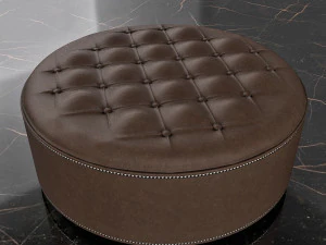 round leather ottoman footrest 3D Model