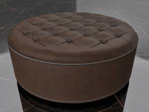 round leather ottoman footrest Model 3D