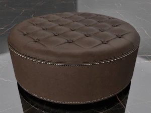 round leather ottoman footrest 3D Model