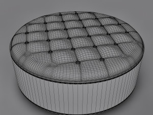 round leather ottoman footrest Model 3D