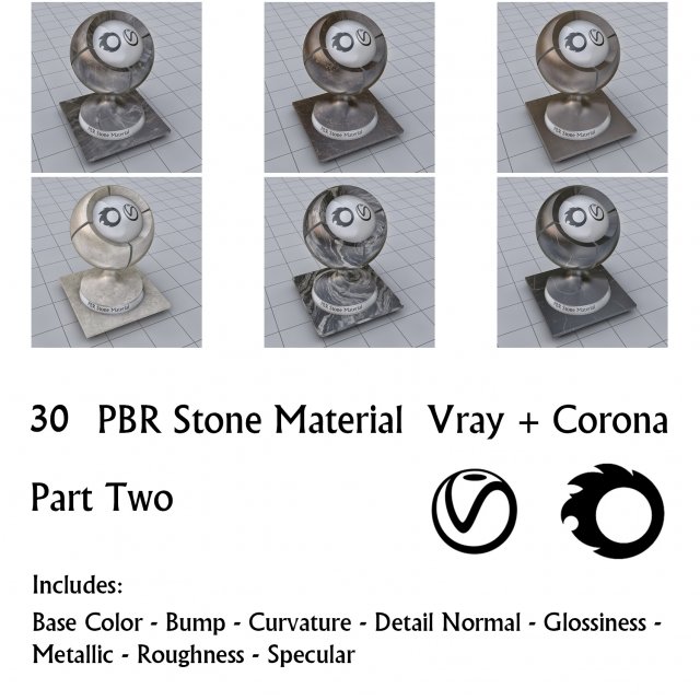 30 pbr stone materials part 2 CG Textures .c4d .max .obj .3ds .fbx .stl .blend 