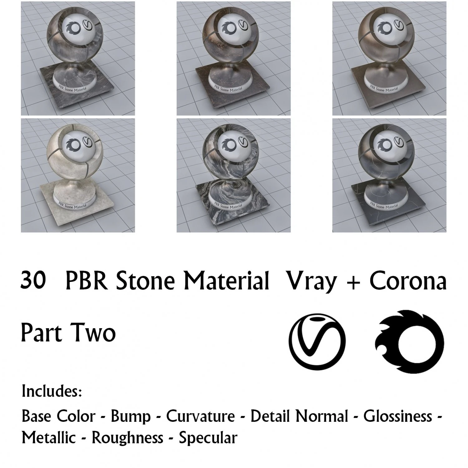 30 pbr stone materials part 2 CG Textures .c4d .max .obj .3ds .fbx .stl .blend 