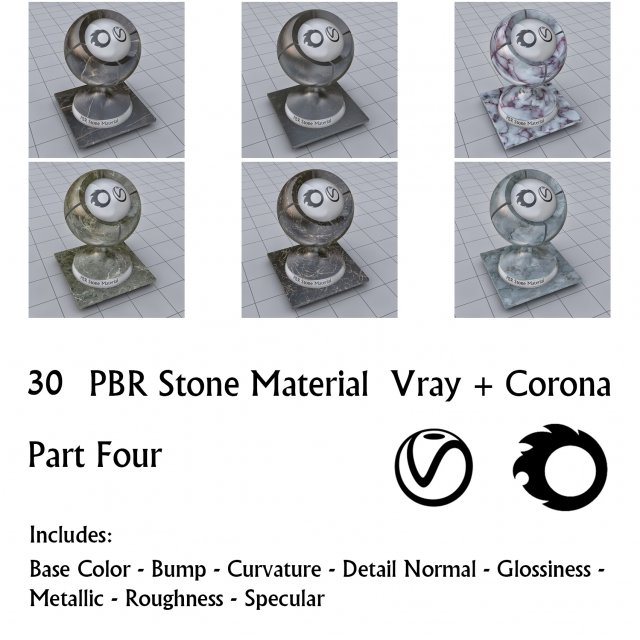 30 pbr stone materials part 4 CG Texturen .c4d .max .obj .3ds .fbx .stl .blend 